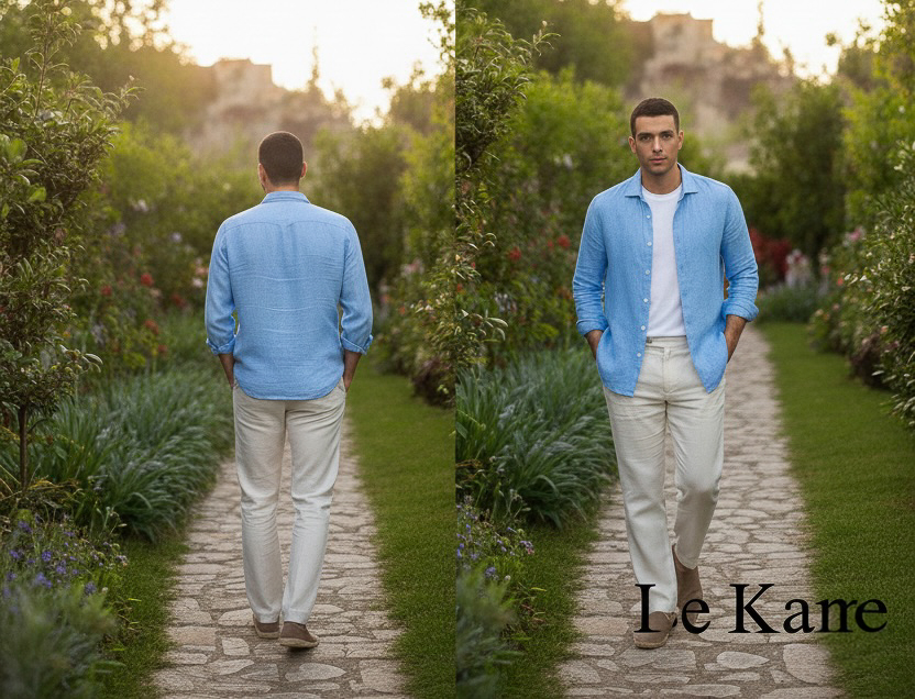 premium sky blue european linen shirt — by le kane premium sky blue european linen shirt — by le kane
