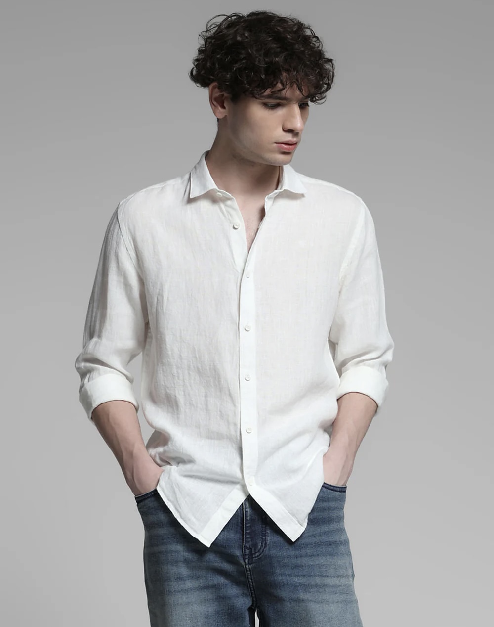 premium linen shirt – white premium linen shirt – white