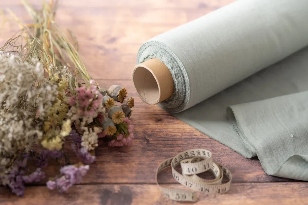 Our Story wild linens dark mint green linen by the metre