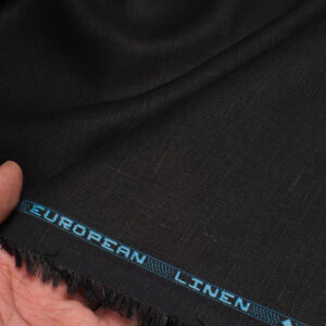 jet black 60 lea pure european linen fabric | premium solid linen